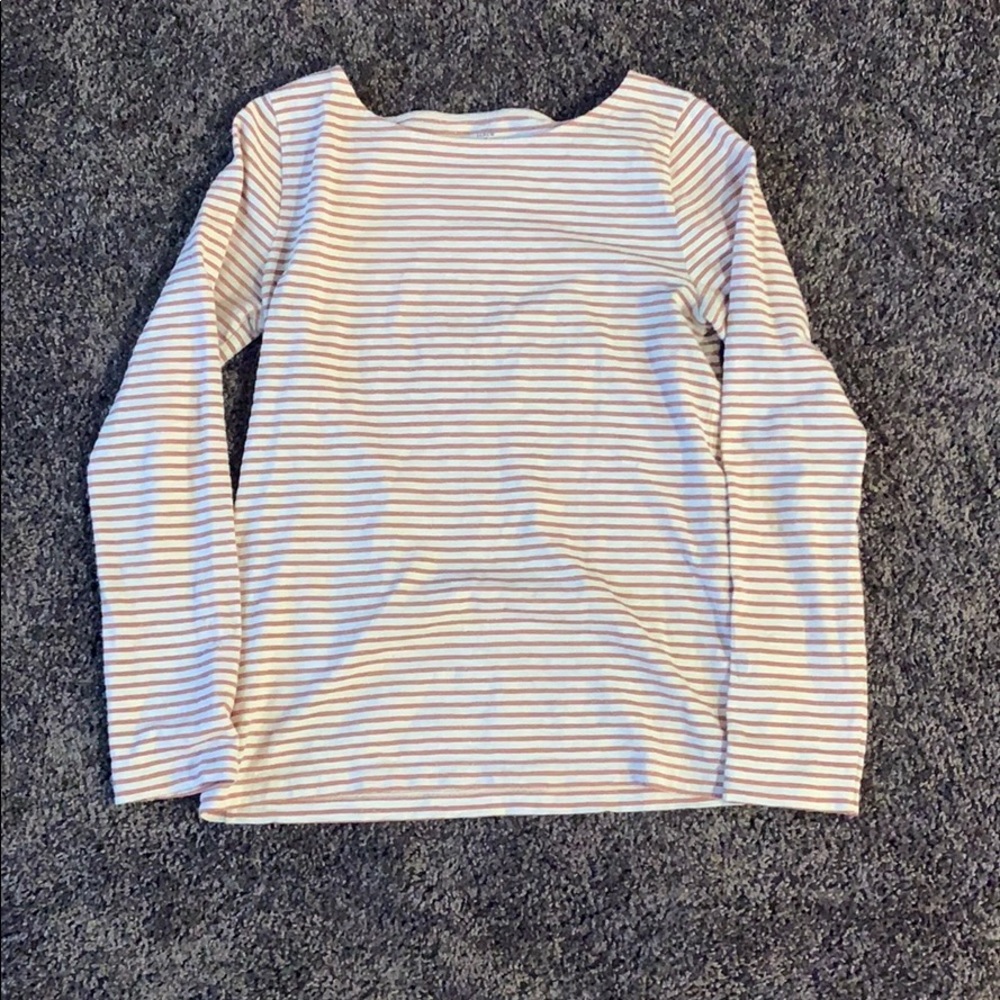 Rose gold and cream striped long sleeve